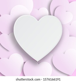 Valentine's day festival, love background and sweet hearts glittering, vector design