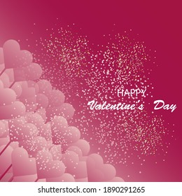 Día de San Valentín. Fondo festivo con corazones.Ilustración vectorial para postales, afiches, anuncios, sitios web.