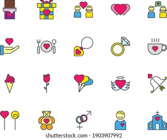 Valentine's Day Filled Line Style Icon Set