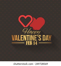 Valentines Day Flat Celebration Card, Background, Announcement and Celebration Message Poster, Flyer Design