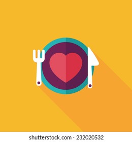 Valentine's Day flat icon with long shadow,eps10