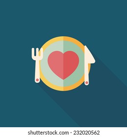 Valentine's Day flat icon with long shadow,eps10
