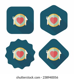 Valentine's Day flat icon with long shadow,eps10