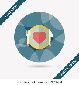 Valentine's Day flat icon with long shadow,eps10