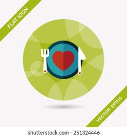 Valentine's Day flat icon with long shadow,eps10