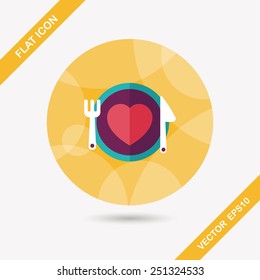 Valentine's Day flat icon with long shadow,eps10