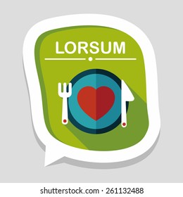 Valentine's Day flat icon with long shadow,eps10