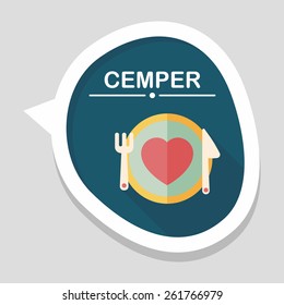 Valentine's Day flat icon with long shadow,eps10