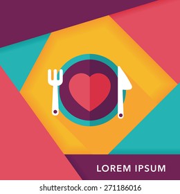 Valentine's Day flat icon with long shadow,eps10