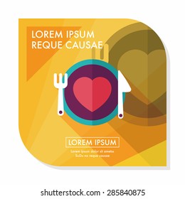 Valentine's Day flat icon with long shadow,eps10