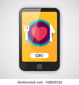 Valentine's Day flat icon with long shadow,eps10