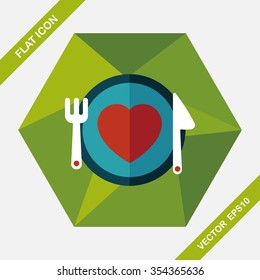 Valentine's Day flat icon with long shadow,eps10