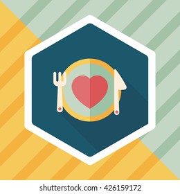 Valentine's Day flat icon with long shadow,eps10