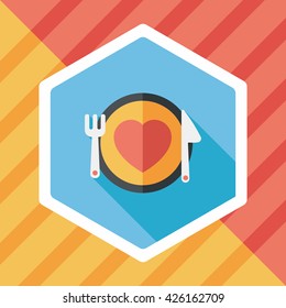 Valentine's Day flat icon with long shadow,eps10