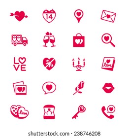 Valentine's day flat icons