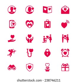 Valentine's day flat icons