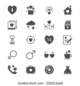 Valentine's day flat icons