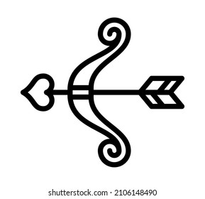 Valentine's day flat line icon. Sign of love - heart. Outline sign for mobile concept and web design, store.