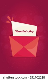 Valentines Day flat. Pink background. Vector illustration