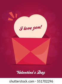 Valentines Day flat. Pink background. Vector illustration