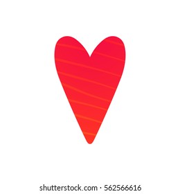 Valentines Day Flat Vector Icon.Colorful Heart isolated on white  background.
