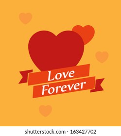 Valentine's day flayer. Flat modern design template.
