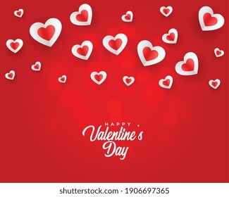 valentines day floating heart greeting background