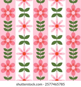 Valentine's Day Floral Poster Vector Illustration.