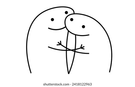 valentines day. Flork meme couple in love. Vector