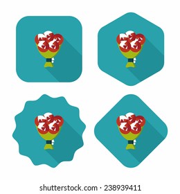 Valentine's Day flower flat icon with long shadow,eps10
