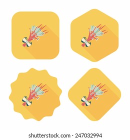 Valentine's Day flower flat icon with long shadow,eps10