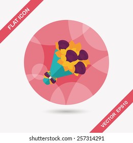 Valentine's Day flower flat icon with long shadow,eps10