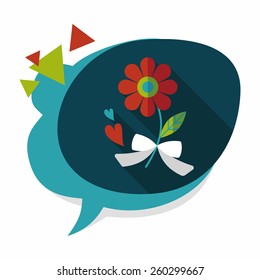 Valentine's Day flower flat icon with long shadow,eps10