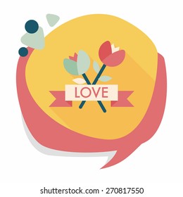 Valentine's Day flower flat icon with long shadow,eps10