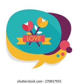 Valentine's Day flower flat icon with long shadow,eps10