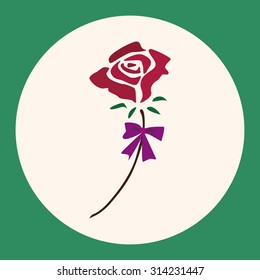 Valentine's Day flower flat icon elements background,eps10