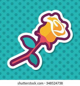 Valentine's Day flower flat icon with long shadow,eps10