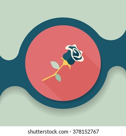 Valentine's Day flower flat icon with long shadow,eps10