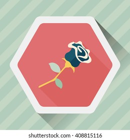 Valentine's Day flower flat icon with long shadow,eps10