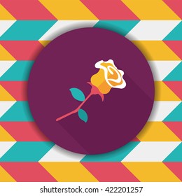 Valentine's Day flower flat icon with long shadow,eps10