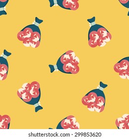 Valentine's Day flower flat icon,eps10 seamless pattern background