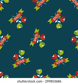 Valentine's Day flower flat icon,eps10 seamless pattern background