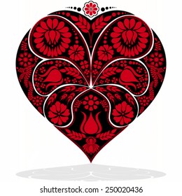 Valentines Day flower heart - vector illustration.
