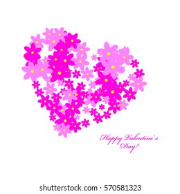Valentine's Day. Flowers in the shape of a heart.