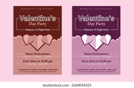 Diseño del volante de San Valentín. Ilustración vectorial. volantes, invitación, carteles, folleto, vale, pancartas.