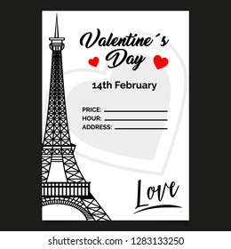 Valentines Day Flyer. Elegant Vector Illustration