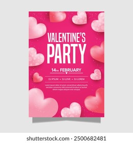 El mejor trabajo de Plantilla de folletos o carteles del Día de San Valentín 