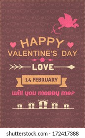 Valentine's Day Flyer Poster Vector Design Template