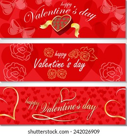 Valentine's Day Flyer Template Set - Vector Illustration, Graphic Design, Editable For Your Design. Valentines Day