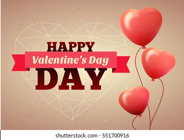 Valentines Day Flyer. Vector illustration